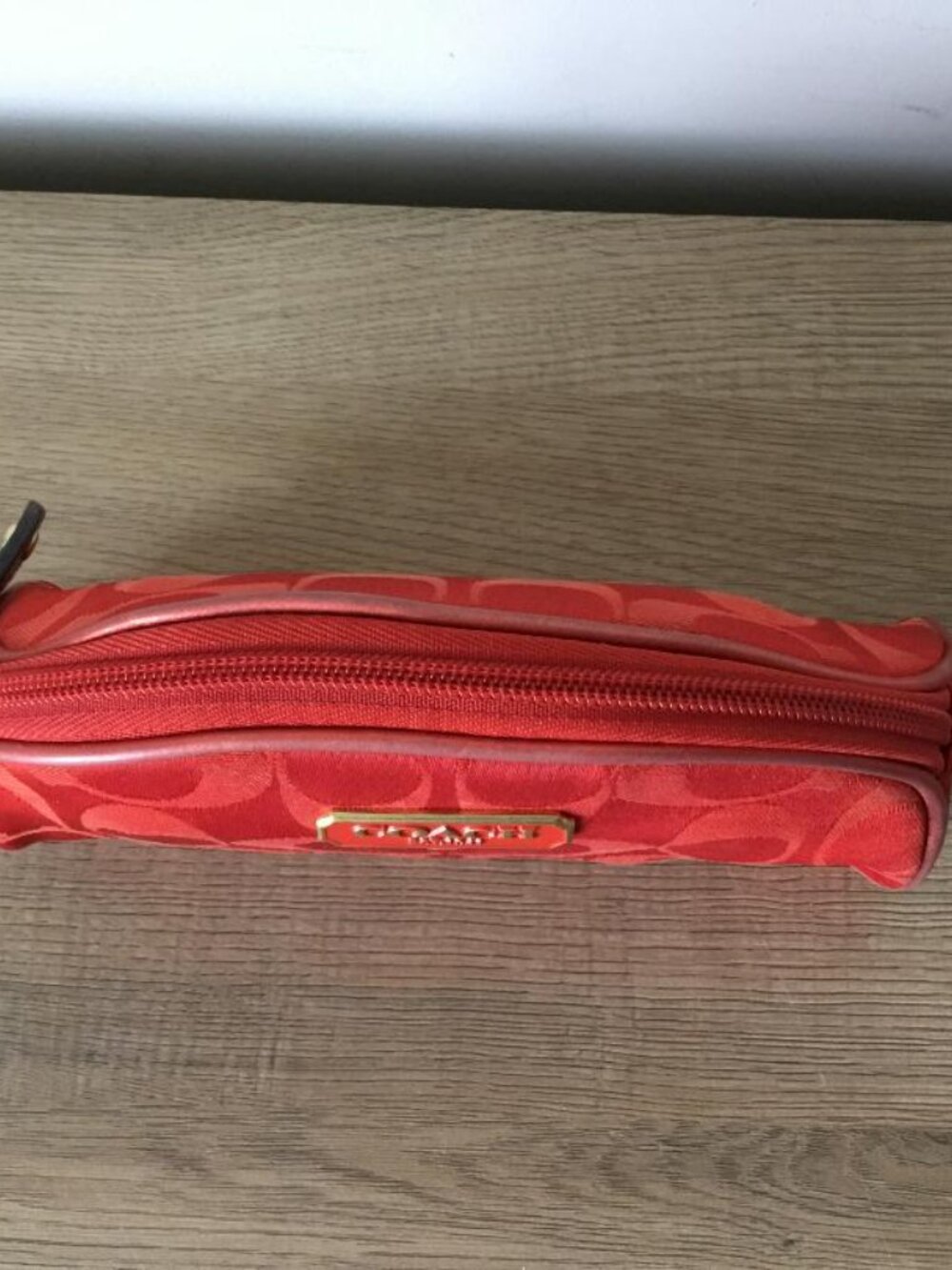 Coach Red Signature Dome Cosmetic Pouch w/Creed Collaboration w/Estee Lauder - Picture 2 of 5